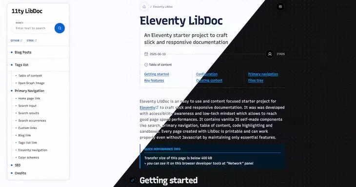 Illustration screenshot of LibDoc’s both light and dark modes